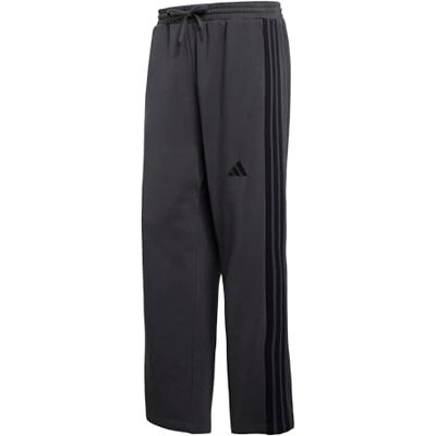 adidas Hombre ESSENTIALS THREE STRIPES FLEECE WIDE LEG PANT, grey six/black, XS adidas Hombre ESSENTIALS THREE STRIPES FLEECE WIDE LEG PANT, grey six/black, XS