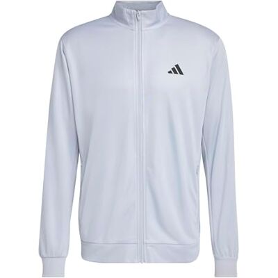 adidas Hombre WORKOUT ESSENTIALS ALL-SET 3-STRIPES KNIT TRACK TOP, halo silver/black, XS adidas Hombre WORKOUT ESSENTIALS ALL-SET 3-STRIPES KNIT TRACK TOP, halo silver/black, XS