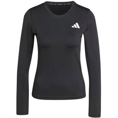 adidas dames Train Essentials Long Sleeve 3-Stripes Workout Top Shirt, black/white, XXS adidas dames Train Essentials Long Sleeve 3-Stripes Workout Top Shirt, black/white, XXS