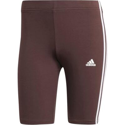 adidas Dames Essentials 3-Stripes Bike Shorts, shadow brown, XS adidas Dames Essentials 3-Stripes Bike Shorts, shadow brown, XS