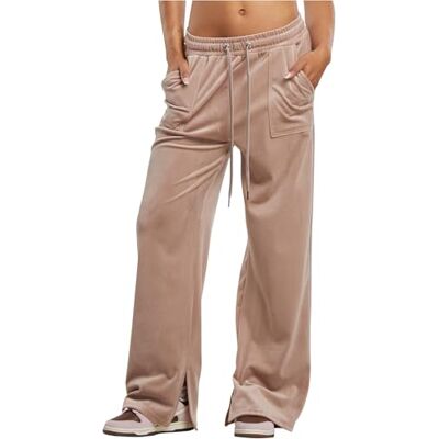 Urban Classics Joggingbroek voor dames van fluweel, regular fit, maten XS-5XL, Duskroos, XL Urban Classics Joggingbroek voor dames van fluweel, regular fit, maten XS-5XL, Duskroos, XL