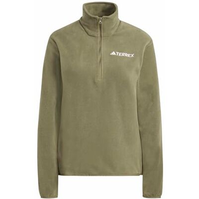 adidas Mujer Terrex Multi Essentials Half Zip Fleece Jacket, olive strata, XL adidas Mujer Terrex Multi Essentials Half Zip Fleece Jacket, olive strata, XL