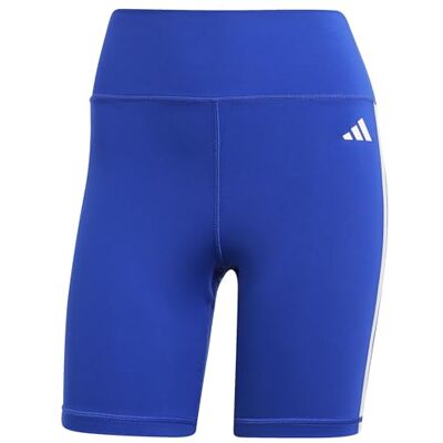 adidas Dames Training Essentials 3-Stripes High-Waisted Short Leggings, semi lucid blue, XS adidas Dames Training Essentials 3-Stripes High-Waisted Short Leggings, semi lucid blue, XS
