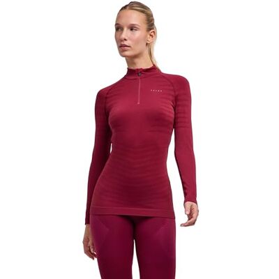 FALKE Dames Top van onderlaag Maximum Warm High Zip Neck W L/s Sh functioneel materiaal sneldrogend 1 stuk, Rood Merlot 8117, M FALKE Dames Top van onderlaag Maximum Warm High Zip Neck W L/s Sh functioneel materiaal sneldrogend 1 stuk, Rood Merlot 8117, M