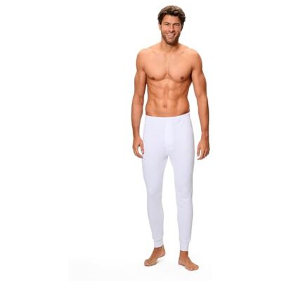Abanderado Long John Thermische broek voor heren, katoen, winter, 1 stuk, Wit, M Abanderado Long John Thermische broek voor heren, katoen, winter, 1 stuk, Wit, M