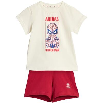 adidas Unisex bebé MARVEL SPIDER-MAN T-SHIRT SET, off white/active maroon, 0-3 Months adidas Unisex bebé MARVEL SPIDER-MAN T-SHIRT SET, off white/active maroon, 0-3 Months