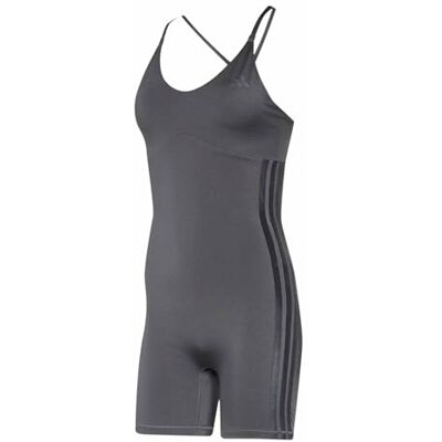 adidas Mujer Power Essentials Workout Shine Onesie, grey six, L adidas Mujer Power Essentials Workout Shine Onesie, grey six, L