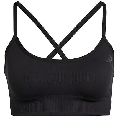 adidas dames Workout Essentials Knit Light Support Bra, black, XS adidas dames Workout Essentials Knit Light Support Bra, black, XS