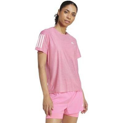 adidas Dames Own The Run Base Tee, Lucid Pink/White, XS adidas Dames Own The Run Base Tee, Lucid Pink/White, XS