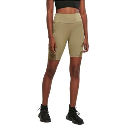 Urban Classics Dames Dames Dames High Waist Tech Mesh Cycle Yoga Shorts Kaki, L Urban Classics Dames Dames Dames High Waist Tech Mesh Cycle Yoga Shorts Kaki, L