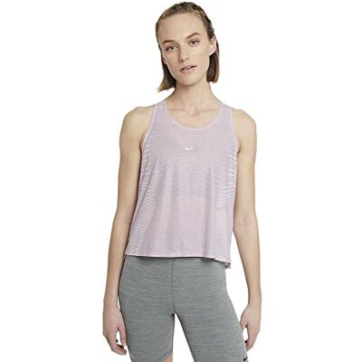 NIKE Vrouwen W Np CLN Tank Net Vest, Iced Lila/Wit/Metallic Silv, S NIKE Vrouwen W Np CLN Tank Net Vest, Iced Lila/Wit/Metallic Silv, S