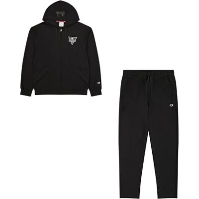 Champion Legacy Modern Sport (220379) Poly-Cotton Rain Interlock Hooded Trainingspak, Zwart (NBK), XS Heren FW24, zwart (NBK), XS Champion Legacy Modern Sport (220379) Poly-Cotton Rain Interlock Hooded Trainingspak, Zwart (NBK), XS Heren FW24, zwart (NBK), XS