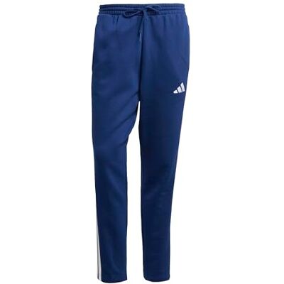 adidas heren Essentials Three Stripes Fleece Open Hem Pants, dark blue/white, XS adidas heren Essentials Three Stripes Fleece Open Hem Pants, dark blue/white, XS