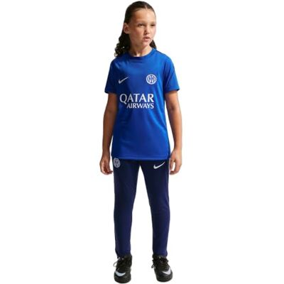 NIKE Inter Milaan Strike Voetbal Dri-Fit shirt met korte mouwen voor oudere kinderen, Lyon Blue/Blue Void/Blue Void/White, IR0095-439, XS NIKE Inter Milaan Strike Voetbal Dri-Fit shirt met korte mouwen voor oudere kinderen, Lyon Blue/Blue Void/Blue Void/White, IR0095-439, XS