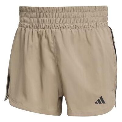 adidas Dames Pacer Training 3-Stripes Woven High-Rise Shorts, chalky brown/black, XL 5 inch adidas Dames Pacer Training 3-Stripes Woven High-Rise Shorts, chalky brown/black, XL 5 inch