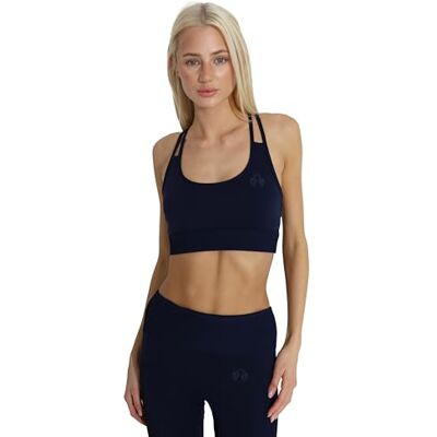 Carlheim Women's active wear Sports Bra Ribbed Panel-Rikke, Navy, X-Large Carlheim Women's active wear Sports Bra Ribbed Panel-Rikke, Navy, X-Large