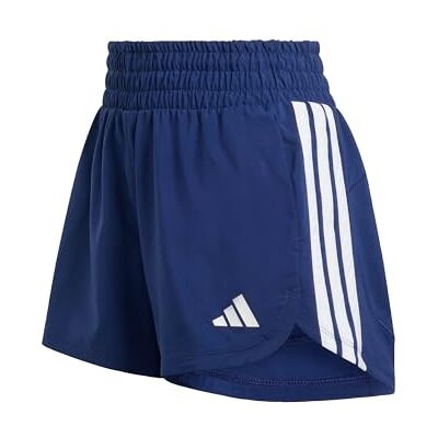 adidas Mujer Pacer Workout Woven High Rise Shorts, dark blue/white, XXL 5 inch adidas Mujer Pacer Workout Woven High Rise Shorts, dark blue/white, XXL 5 inch