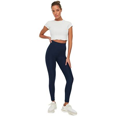Trendyol Hoge Taille Marine Blau Leggings - Sportkleding Trendyol Hoge Taille Marine Blau Leggings - Sportkleding