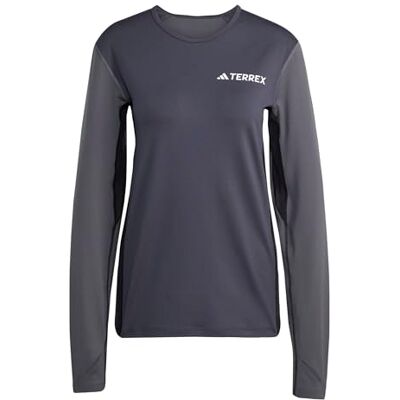 adidas Mujer Multi Synthetic Base layer Long Sleeve, Carbon/Grey Six, L adidas Mujer Multi Synthetic Base layer Long Sleeve, Carbon/Grey Six, L