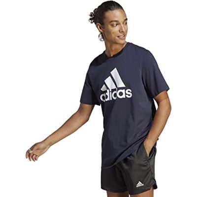 adidas Heren Essentials Single T-shirt met korte mouwen, Legend Ink/White, S adidas Heren Essentials Single T-shirt met korte mouwen, Legend Ink/White, S