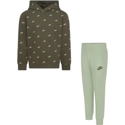 NIKE Club Monogram trainingspak voor kinderen, zwart, 86J802-042, Groen, 5-6 Jaar NIKE Club Monogram trainingspak voor kinderen, zwart, 86J802-042, Groen, 5-6 Jaar