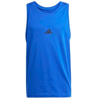 adidas heren Essentials Small Logo Single Jersey Tank Top Shirt, team royal blue/black, S adidas heren Essentials Small Logo Single Jersey Tank Top Shirt, team royal blue/black, S