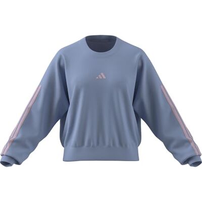 adidas Mujer ESSENTIALS 3-STRIPES FRENCH TERRY SWEATSHIRT, glow blue/clear pink, XXL adidas Mujer ESSENTIALS 3-STRIPES FRENCH TERRY SWEATSHIRT, glow blue/clear pink, XXL
