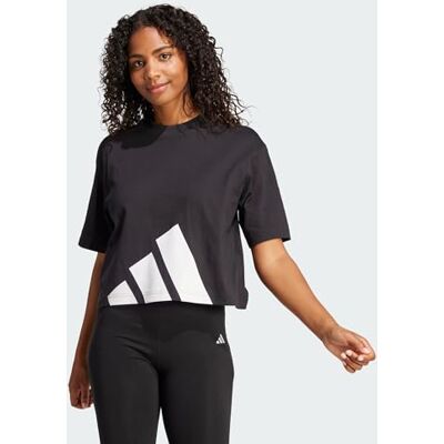 adidas dames Essentials New Logo Boyfriend Shirt, black/white, L adidas dames Essentials New Logo Boyfriend Shirt, black/white, L