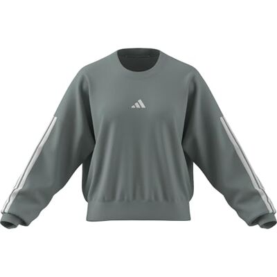 adidas Mujer ESSENTIALS 3-STRIPES FRENCH TERRY SWEATSHIRT, Wonder Sage/white, XXL adidas Mujer ESSENTIALS 3-STRIPES FRENCH TERRY SWEATSHIRT, Wonder Sage/white, XXL