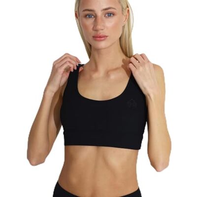 Carlheim Women's active wear Sports Bra Ribbed Classic Helle, Black, X-Large Carlheim Women's active wear Sports Bra Ribbed Classic Helle, Black, X-Large