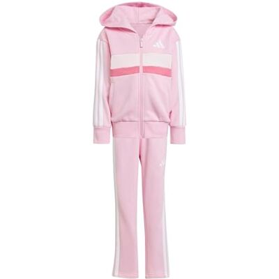 adidas uniseks-kind Seasonal Essentials Tiberio 3 Stripes Fleece Track Suit, true pink/white/clear pink, 4-5 Years adidas uniseks-kind Seasonal Essentials Tiberio 3 Stripes Fleece Track Suit, true pink/white/clear pink, 4-5 Years