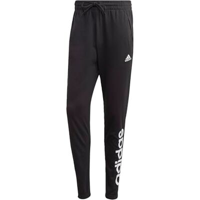 adidas Heren Essentials Single Jersey Tapered Elasticized Cuff Logo Pants, Black, S adidas Heren Essentials Single Jersey Tapered Elasticized Cuff Logo Pants, Black, S
