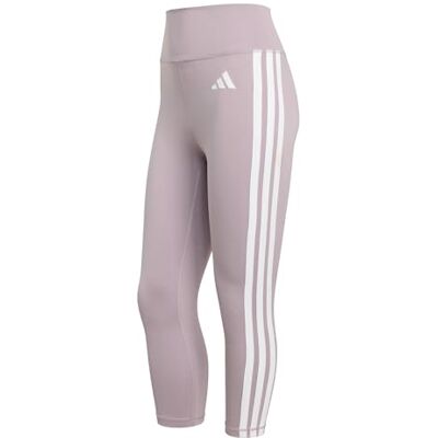 adidas Mujer Optime Essentials Workout 3-Stripes 3/4 Leggings, preloved fig/white, XXL adidas Mujer Optime Essentials Workout 3-Stripes 3/4 Leggings, preloved fig/white, XXL