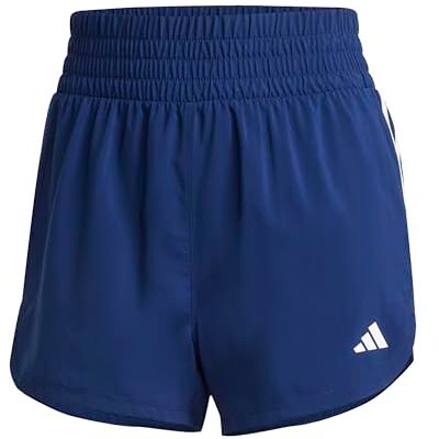 adidas Dames Pacer Training 3-Stripes Woven High-Rise Shorts, dark blue/white, XL Long adidas Dames Pacer Training 3-Stripes Woven High-Rise Shorts, dark blue/white, XL Long