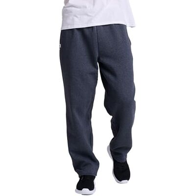 Russell Athletic Men's Dri-Power Open Bottom Fleece Pocket Pant, Black Heather, Large Russell Athletic Men's Dri-Power Open Bottom Fleece Pocket Pant, Black Heather, Large