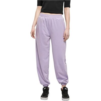Urban Classics Fluwelen joggingbroek met hoge taille voor dames, lavendel, M Urban Classics Fluwelen joggingbroek met hoge taille voor dames, lavendel, M