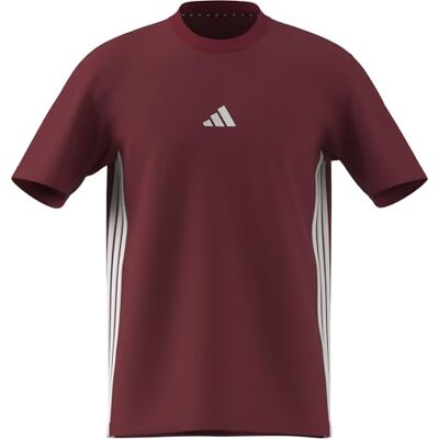 adidas Hombre ESSENTIAL THREE STRIPES SINGLE JERSEY TEE, active maroon/white, XS adidas Hombre ESSENTIAL THREE STRIPES SINGLE JERSEY TEE, active maroon/white, XS