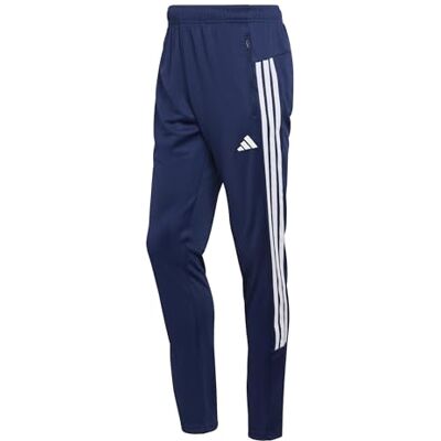 adidas heren Workout Essentials All-Set 3-Stripes Knit Pants, dark blue/white, XS adidas heren Workout Essentials All-Set 3-Stripes Knit Pants, dark blue/white, XS