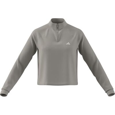adidas Mujer Train Essentials Minimal Branding 1/4-Zip Cover Up, wonder alumina, M adidas Mujer Train Essentials Minimal Branding 1/4-Zip Cover Up, wonder alumina, M