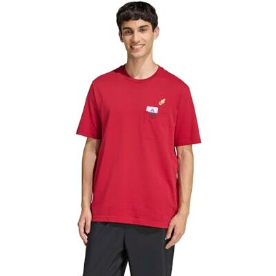 adidas Hombre MINI EMBROIDERY BASKETBALL GRAPHIC T-SHIRT, active maroon, XL adidas Hombre MINI EMBROIDERY BASKETBALL GRAPHIC T-SHIRT, active maroon, XL