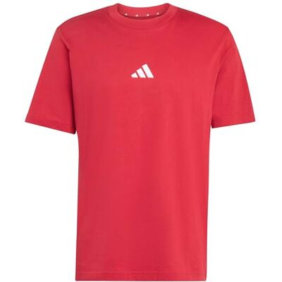 adidas Hombre ESSENTIALS SMALL LOGO SINGLE JERSEY TEE, active maroon/white, XS adidas Hombre ESSENTIALS SMALL LOGO SINGLE JERSEY TEE, active maroon/white, XS