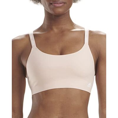 adidas Dames Active Micro Flex Draadloze Naadloze Lounge BH Gewatteerd, Perzik Zweep/Wit, XL adidas Dames Active Micro Flex Draadloze Naadloze Lounge BH Gewatteerd, Perzik Zweep/Wit, XL