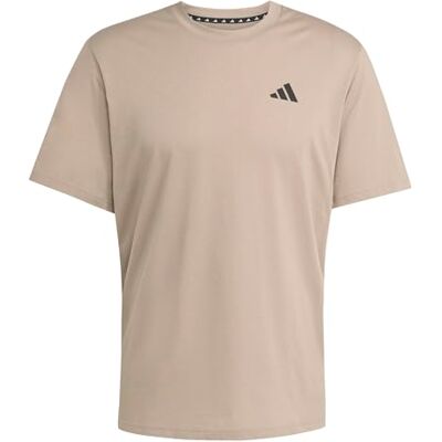 adidas Heren Train Essentials Feelready Training Tee, Chalky Brown/Black, XS adidas Heren Train Essentials Feelready Training Tee, Chalky Brown/Black, XS