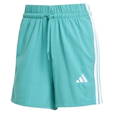 adidas Dames ESSENTIALS 3-STRIPES COTTON SHORTS, Powder Teal/White, XXS adidas Dames ESSENTIALS 3-STRIPES COTTON SHORTS, Powder Teal/White, XXS