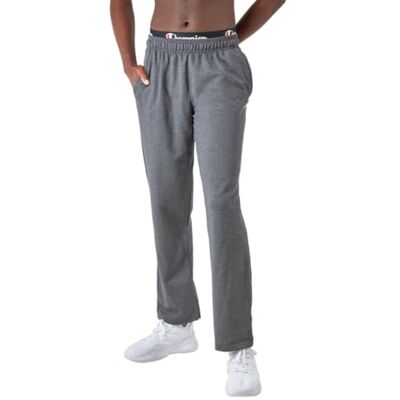 Champion Powerblend Fleece, Open Bottom Joggingbroek voor Heren (Reg. Of Groot & Lang), Graniet Heather C Patch Logo, M Champion Powerblend Fleece, Open Bottom Joggingbroek voor Heren (Reg. Of Groot & Lang), Graniet Heather C Patch Logo, M