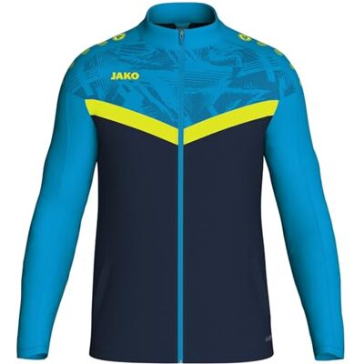 JAKO ICONIC polyesterjack voor kinderen, uniseks, maat 164, marine/-blauw/neongeel, ademend trainingsjack in modern design, 100% gerecycled polyester JAKO ICONIC polyesterjack voor kinderen, uniseks, maat 164, marine/-blauw/neongeel, ademend trainingsjack in modern design, 100% gerecycled polyester