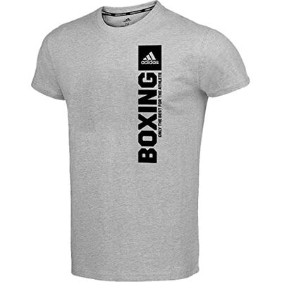 adidas T-shirt Community Vertical, uniseks sportshirt voor heren en dames, korte mouwen, 100% katoen, maat, Medium Grey Heatherblack, XL adidas T-shirt Community Vertical, uniseks sportshirt voor heren en dames, korte mouwen, 100% katoen, maat, Medium Grey Heatherblack, XL