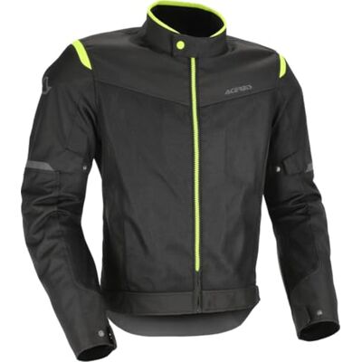 Acerbis Ramsey Vented 2.0 Mesh Textiel Motorjack voor heren, Zwart/Geel, XL Kort Acerbis Ramsey Vented 2.0 Mesh Textiel Motorjack voor heren, Zwart/Geel, XL Kort