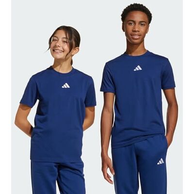 adidas uniseks-kind Essentials Shirt, dark blue/white, 9-10 Years adidas uniseks-kind Essentials Shirt, dark blue/white, 9-10 Years