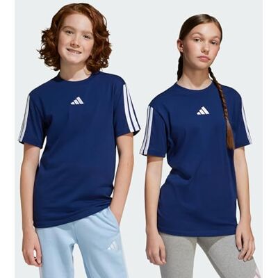 adidas uniseks-kind Essentials 3 Stripes Shirt, dark blue/white, 15-16 Years adidas uniseks-kind Essentials 3 Stripes Shirt, dark blue/white, 15-16 Years